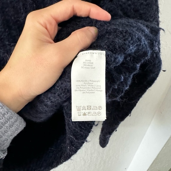 Boden Navy Blue Mock Neck Pullover Wool Alpaca Blend Sweater Small - Picture 5 of 6